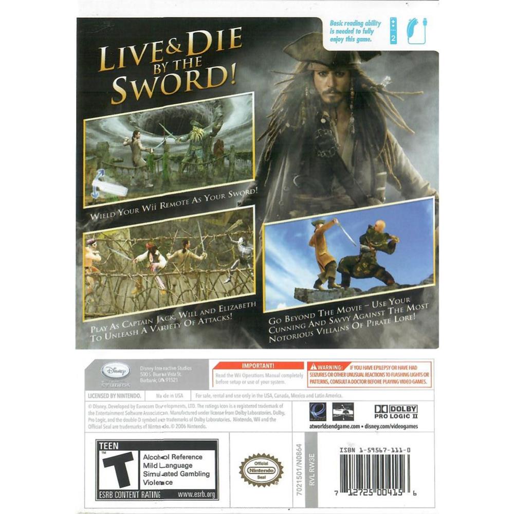 Disney Pirates Of The Caribbean At Worlds End - Nintendo Wii (Seminovo)