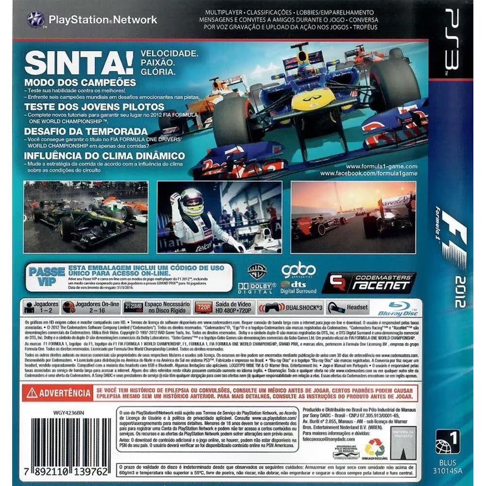 Formula (F1) 2012 - Ps3 (Usado)