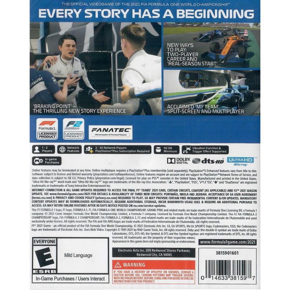Formula (F1) 2021 - Ps5 (Novo)