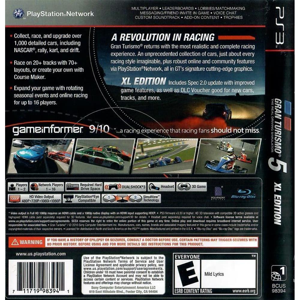 Gran Turismo 5 Xl Edition - Ps3 (Usado)