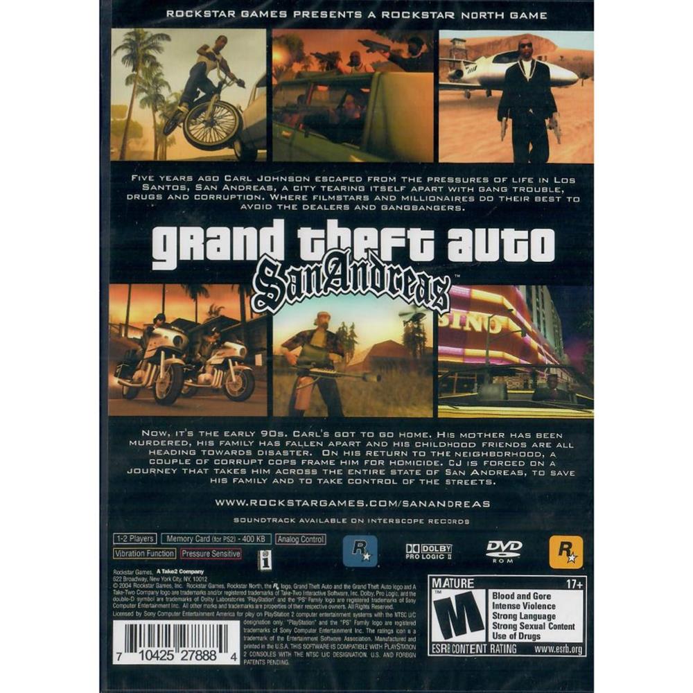 Grand Theft Auto San Andreas - Ps2 (Greatest Hits) (Novo)