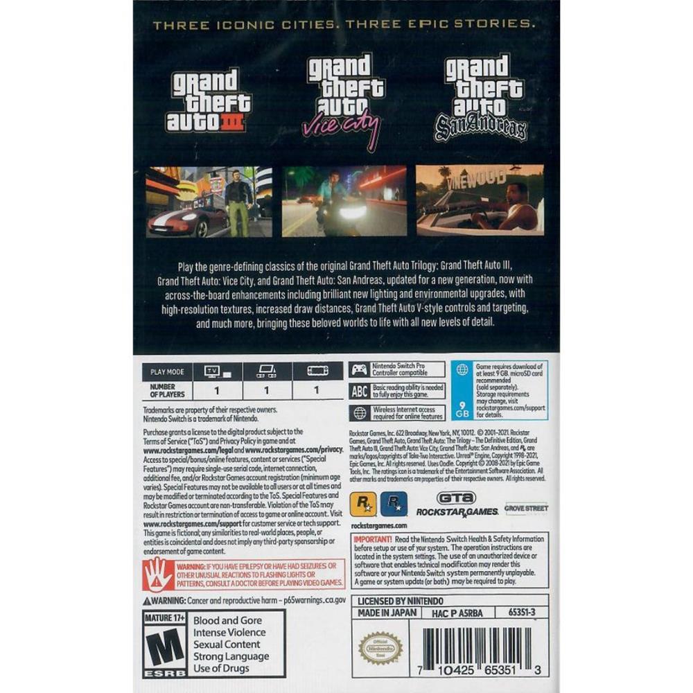 Grand Theft Auto The Trilogy - Nintendo Switch (Novo)