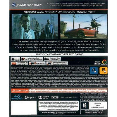 Gta 5 Grand Theft Auto V - Ps3 (Seminovo)