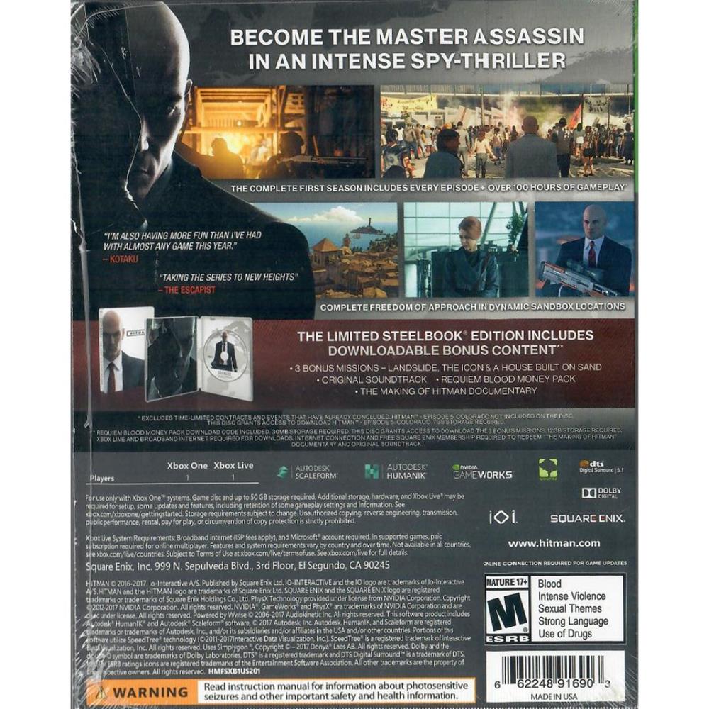 Hitman A Primeira Temporada Completa - Xbox One (Steelbook) (Novo)