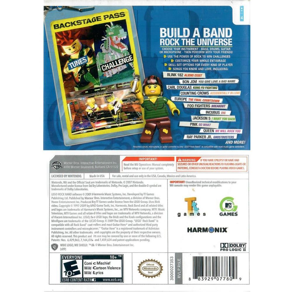 Lego Rock Band - Nintendo Wii (Precisa De Guitarra) (Seminovo)