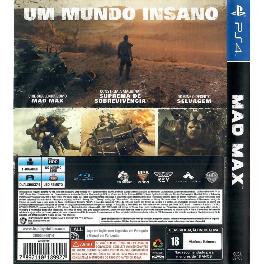Mad Max - Ps4 (Usado)