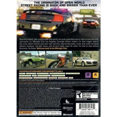 Midnight Club Los Angeles Complete Edition Platinum Hits - Xbox 360 (Usado)