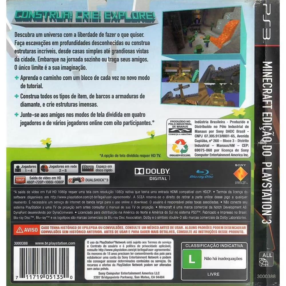 Minecraft - Ps3 (Usado)