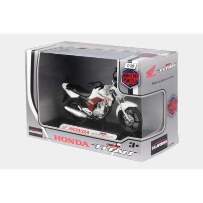 Miniatura Moto Honda Cg Titan 150 2014 Branca 1:18 – California Toys