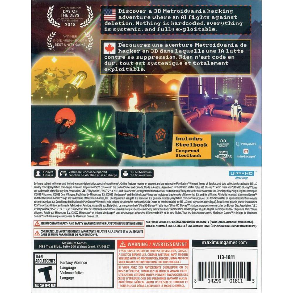 Recompile Limited Edition - Ps5 (Steelbook) (Novo)