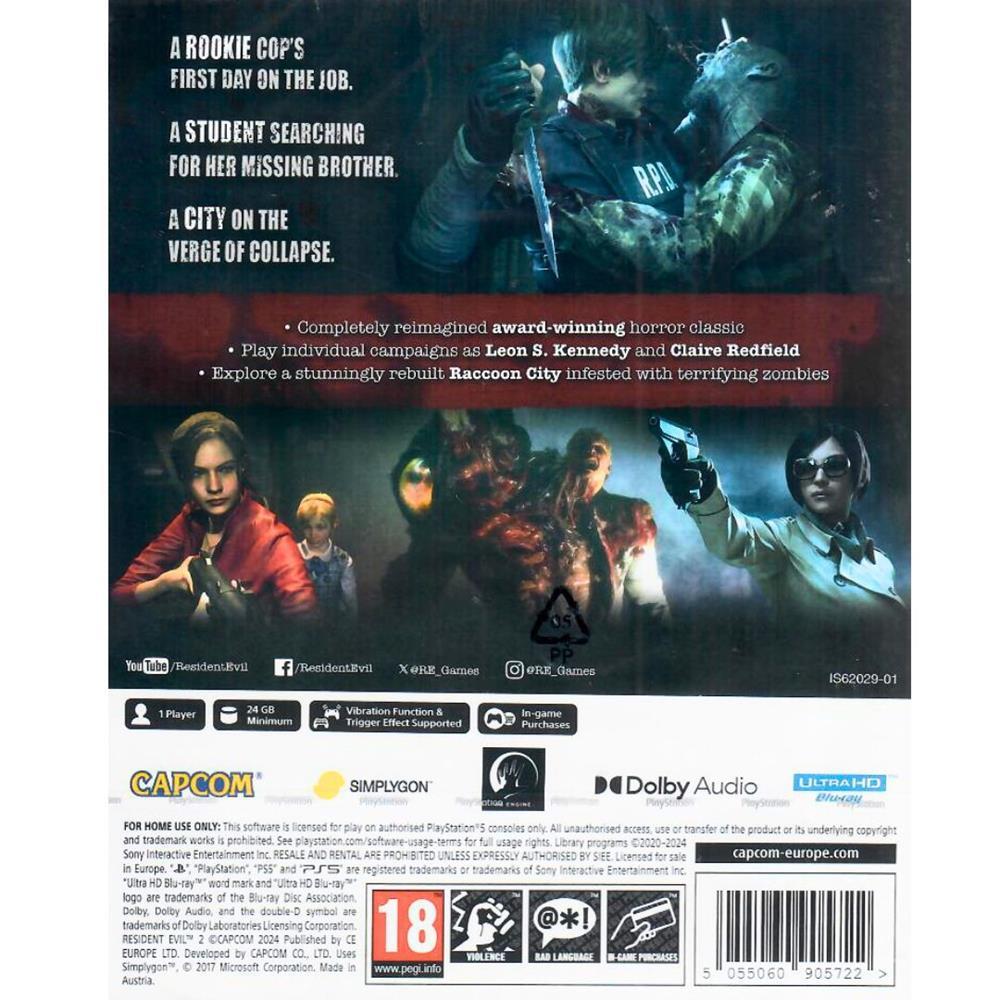 Resident Evil 2 - Ps5 (Seminovo) (Europeu)
