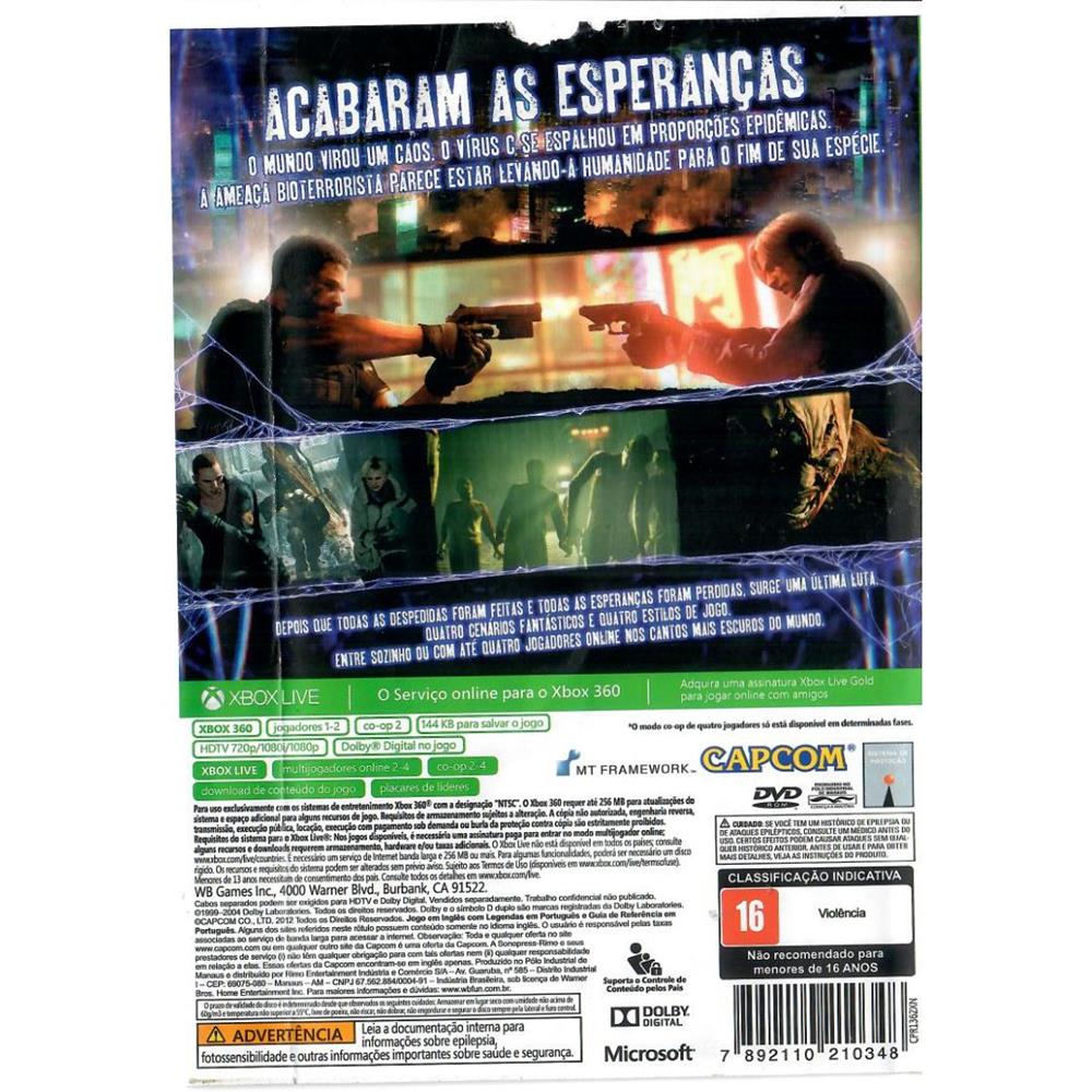 Resident Evil 6 - Xbox 360 (Usado) (Detalhe Na Arte Do Disco)