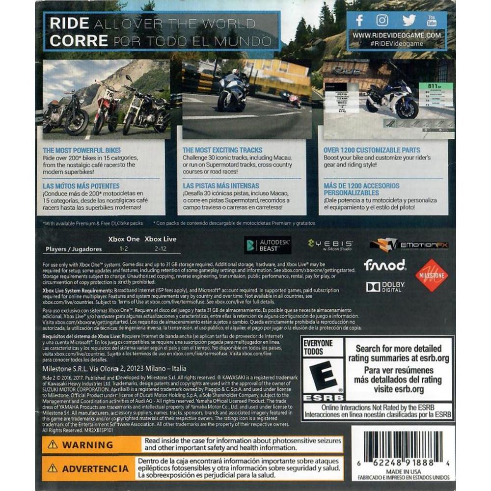 Ride 2 - Xbox One (Usado)