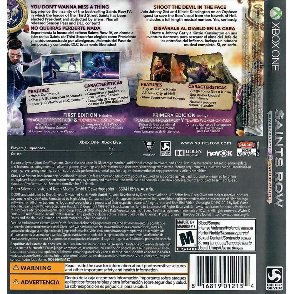 Saints Row Iv And Gat Out Of Hell - Xbox One (Usado)