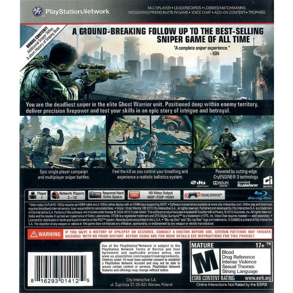 Sniper 2 - Ghost Warrior - Limited Editon - Ps3 (Seminovo)