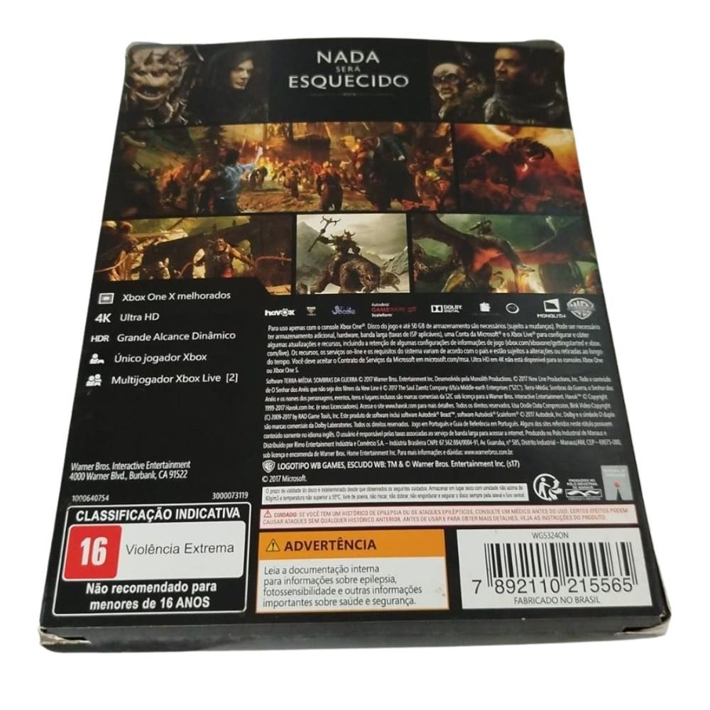 Sombras Da Guerra Edição Limitada (Com Mapa Em Tecido) - Xbox One (Usado)
