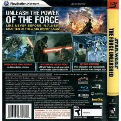 Star Wars The Force Unleashed (Greatest Hits) - Ps3 #3** (Capa,Encarte,Risco)