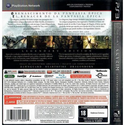 The Elder Scrolls V Skyrim Legendary Edition - Ps3 (Usado)