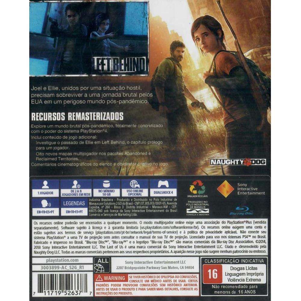 The Last Of Us Remasterizado - Ps4 (Playstation Hits) (Midia Solta) (Novo)