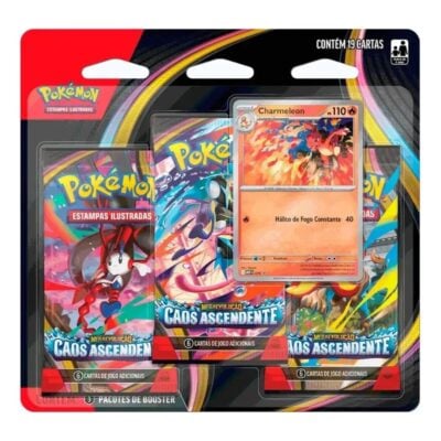 Trading Card Game Pokemon - Pokémon Blister Quádruplo Megaevolução Caos Ascendente Charmeleon (19 Cartas) (Novo)