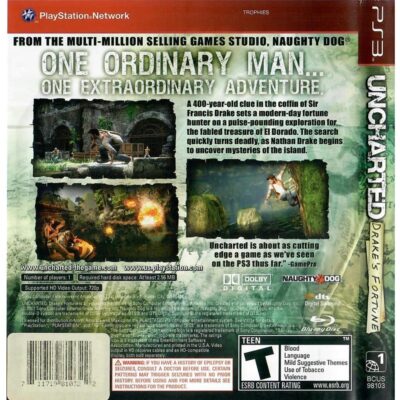 Uncharted Drakes Fortune - Ps3 (Greatest Hits) (Usado)
