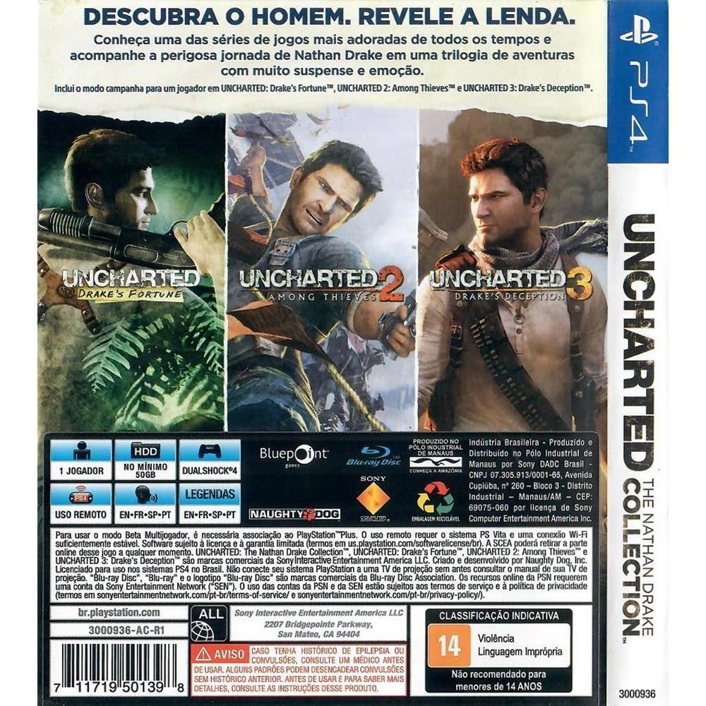 Uncharted The Nathan Drake Collection - Ps4 (Usado)