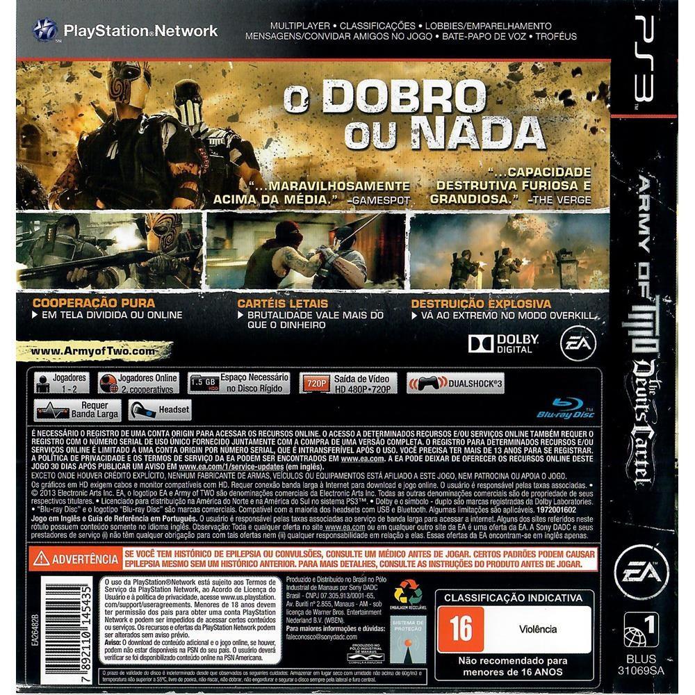 Army Of Two The Devils Cartel - Ps3 (Usado)