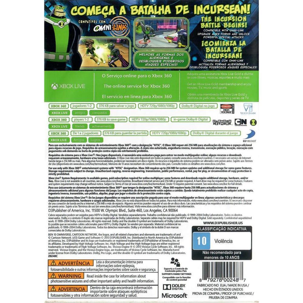 Ben 10 Omniverse 2 - Xbox 360 (Usado)