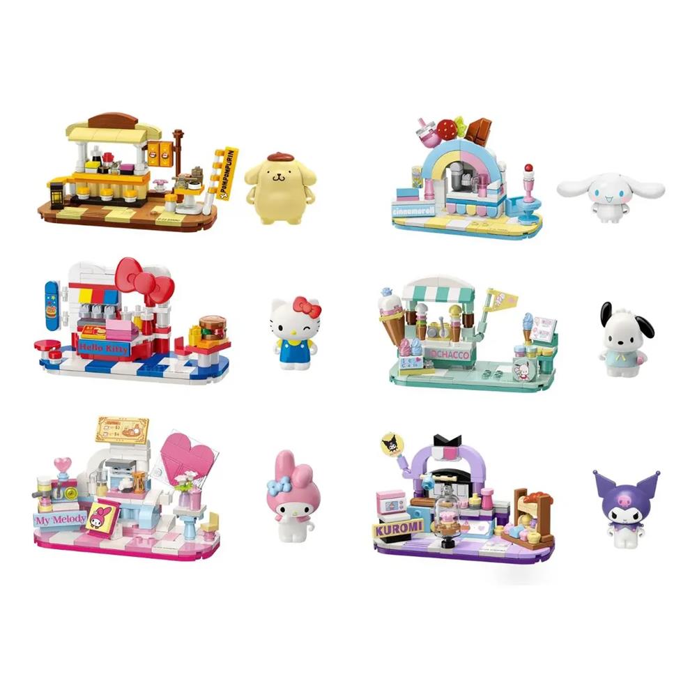 Bloco De Montar Set Restaurante Personagens - Hello Kitty E Amigos (Novo)
