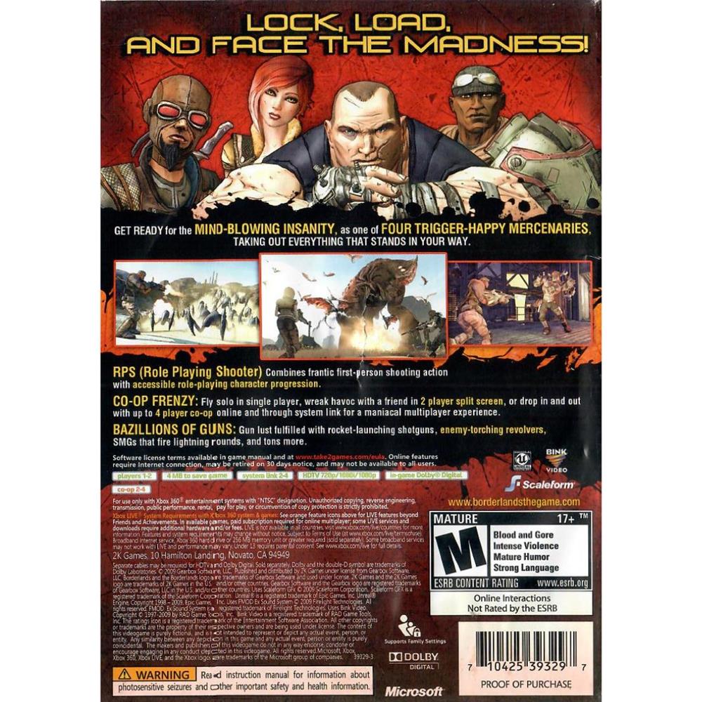 Borderlands - Xbox 360 (Usado) (Capa Transparente)