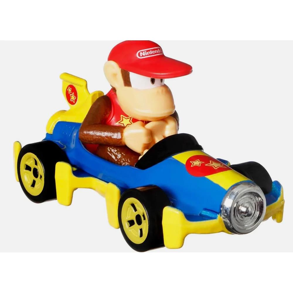 Hot Wheels Mario Kart - 4 Pack (Waluigi - Toad - Light Blue Yoshi - Diddy Kong) (Novo)
