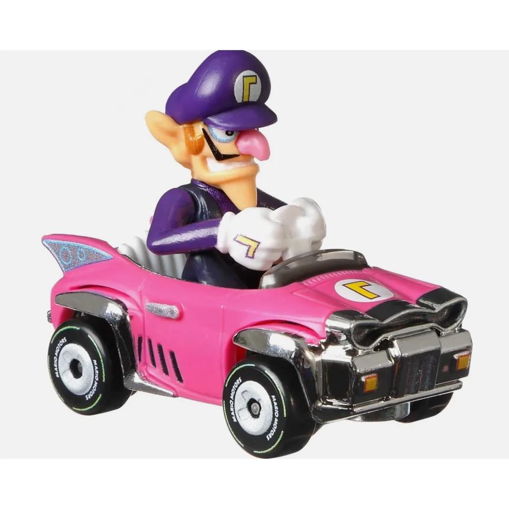 Hot Wheels Mario Kart - 4 Pack (Waluigi - Toad - Light Blue Yoshi - Diddy Kong) (Novo)