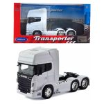 Miniatura Caminhão Scania V8 R730 6X4 Branco 1:32 – Welly Transporter Miniatura Caminhão Scania V8 R730 6X4 Branco 1:32 – Welly Transporter