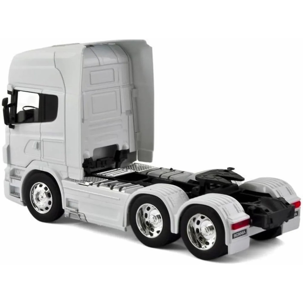Miniatura Caminhão Scania V8 R730 6X4 Branco 1:32 – Welly Transporter