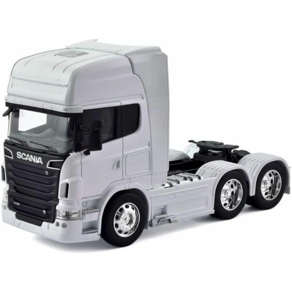 Miniatura Caminhão Scania V8 R730 6X4 Branco 1:32 – Welly Transporter