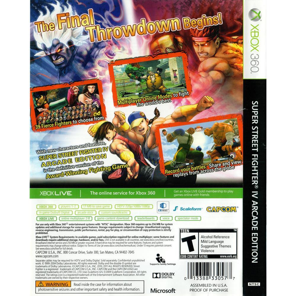 Super Street Fighter Iv Arcade Edition - Xbox 360 (Usado) (Mancha)