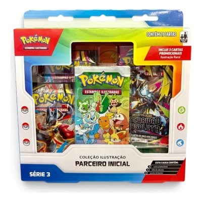 Trading Card Game Pokemon - Box Pokémon: Coleção Ilustração Parceiro Inicial - Série 3 (21 Cartas) (Novo)