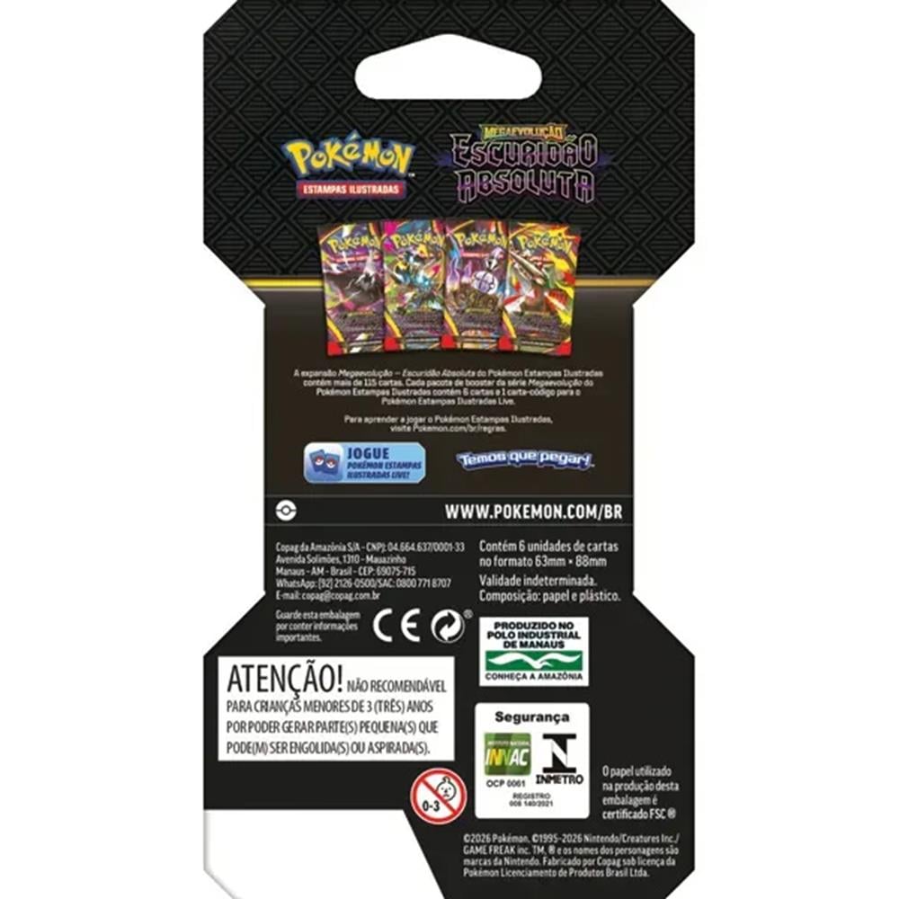 Trading Card Game Pokemon - Pokémon Blister Escuridão Absoluta (6 Cartas) (1 Blister Sortido) (Novo)