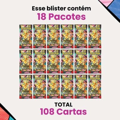 Trading Card Game Pokemon - Pokémon Booster Herois Excelsios (108 Cartas) (18 Boosters) (Novo)