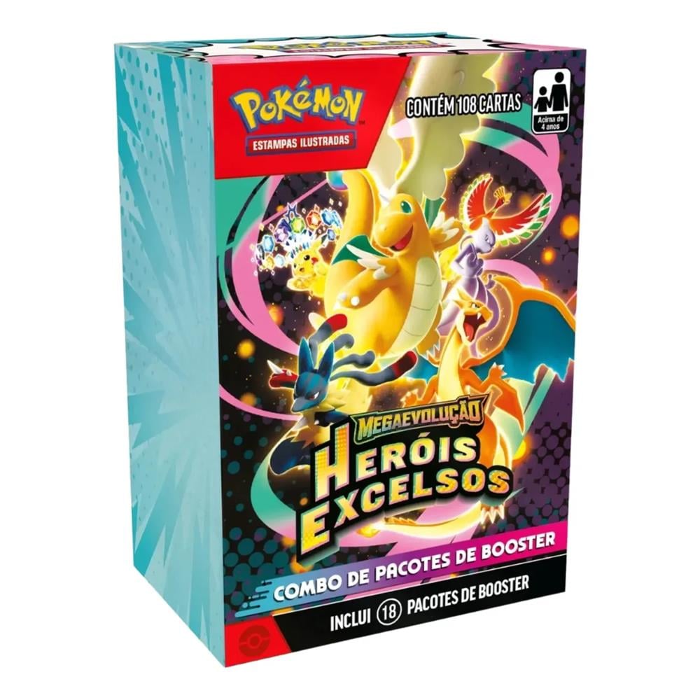Trading Card Game Pokemon - Pokémon Booster Herois Excelsios (108 Cartas) (18 Boosters) (Novo)
