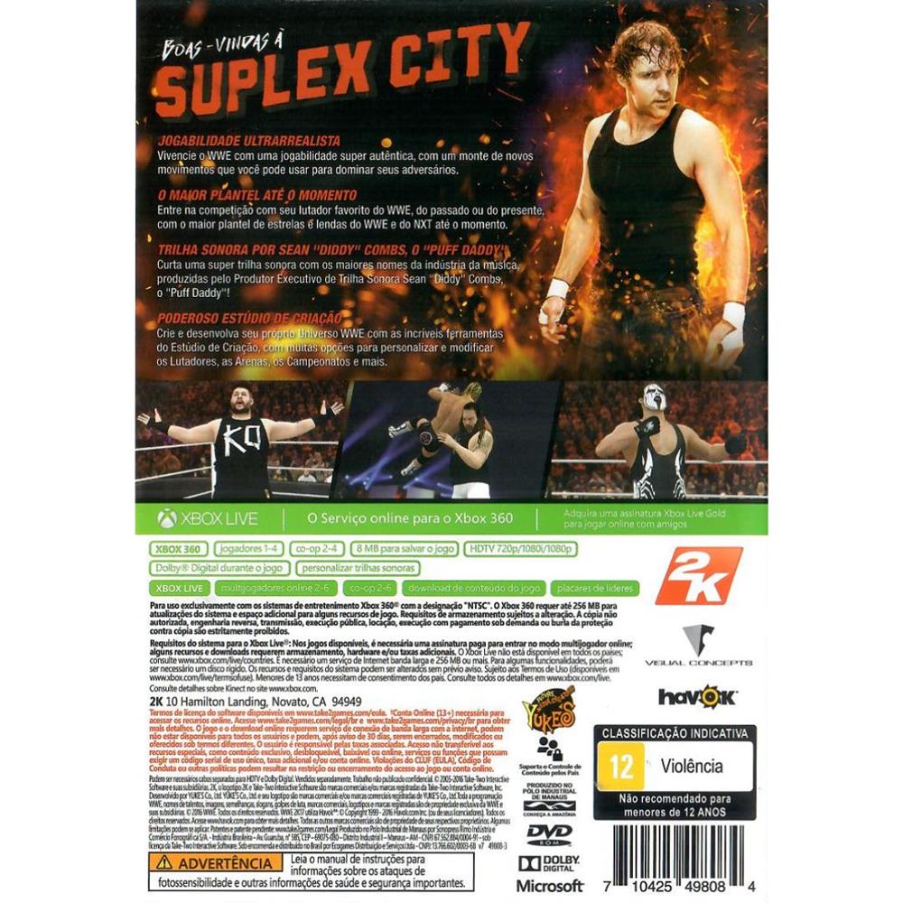 W2k17 - Xbox 360 (Usado) (Trinco)