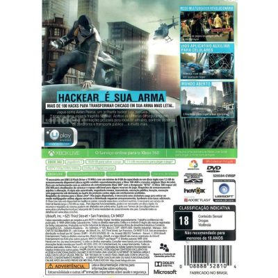 Watch Dogs Platinum Hits - Xbox 360 (Usado)
