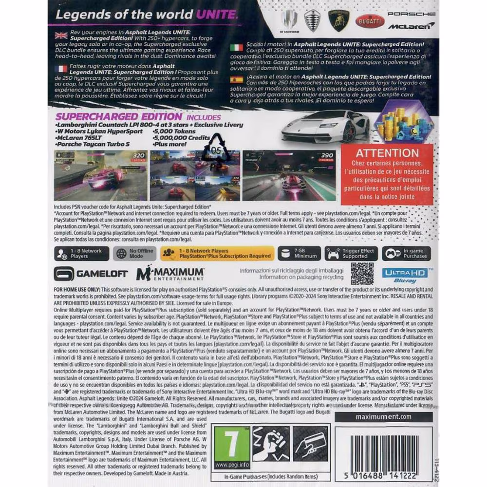 Asphalt Legends Unite - Supercharged Edition - Ps5 (Novo) (Europeu)