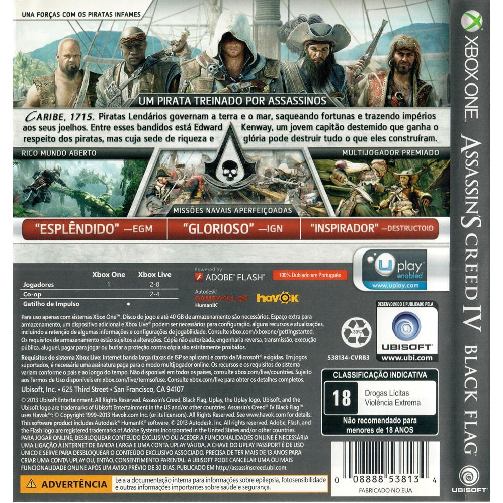 Assassins Creed Iv Black Flag - Xbox 360/Xbox One (Usado)