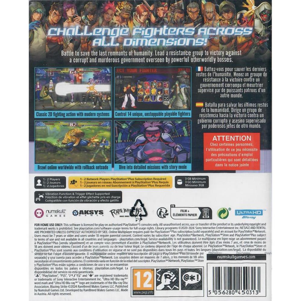 Blazing Strike - Ps5 (Mídia Solta) (Novo) (Europeu)