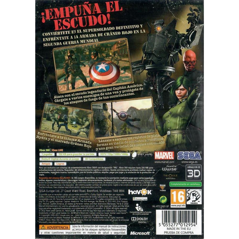 Capitan America Supersoldado - Xbox 360 (Usado) (Sem Manual) (Pal Região Livre) (Encarte Sujo)