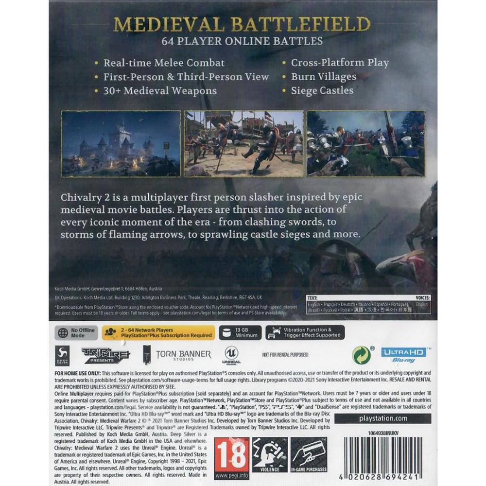 Chivalry Ii Day One Edition - Ps5 (Novo) (Europeu)