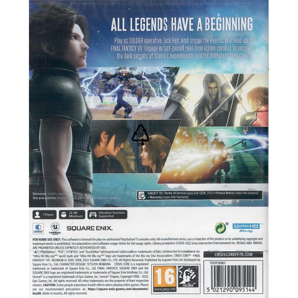 Crisis Core: Final Fantasy Vii Reunion - Ps5 (Novo) (Europeu)