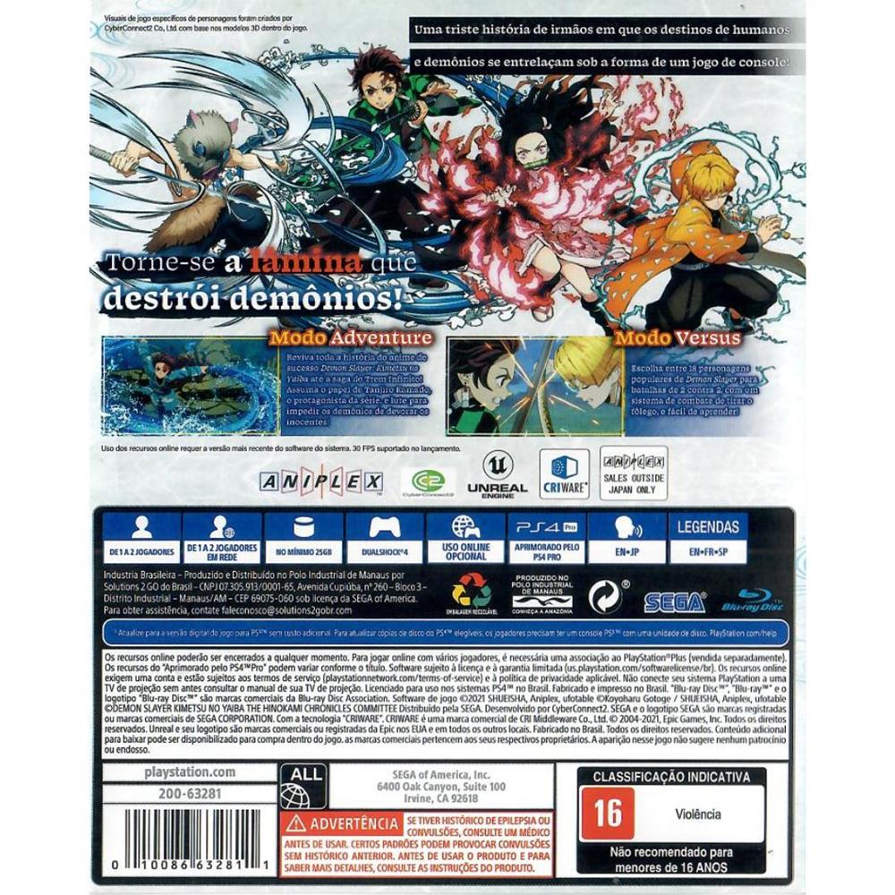 Demon Slayer The Hinokami Chronicles - Ps4 (Seminovo)