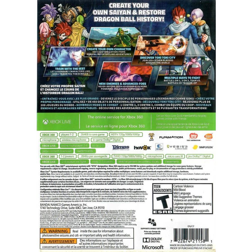 Dragon Ball Xenoverse Xv - Xbox 360 (Usado)